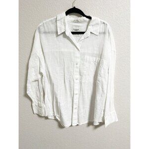 Abercrombie &‎ Fitch Womens Oversized Button Up Boyfriend Shirt White Large